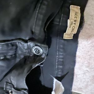 see by chloe stretch jeans zipper bottom dress bottoms jeggings